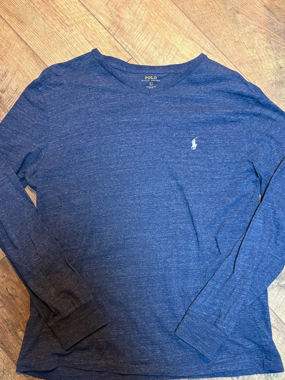 Polo Ralph Lauren Men’s L Navy Long Sleeve V-Neck Shirt